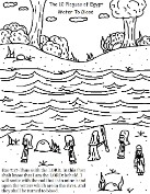 The Ten Plagues of Egypt Water To Blood Coloring Pages